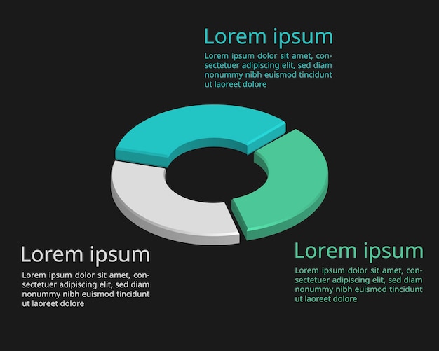 Vecteur cercle infographique dans le graphique 3d pour le modèle d'entreprise