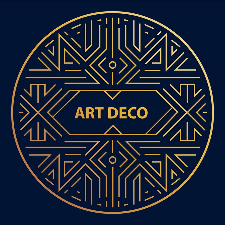 cercle linéaire art déco, bordure ronde, cadre.