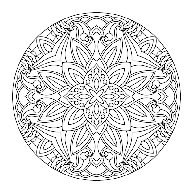 Cercle mandala vector illustration dessin au trait coloriage