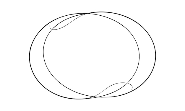 Cercle noir une ligne dessin à la main continu sur fond blanc