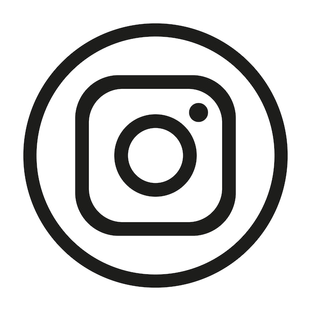 Vecteur cercle noir avec logo instagram