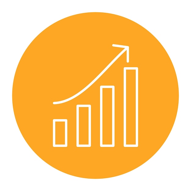 Vecteur un cercle orange avec un graphique qui dit graphique