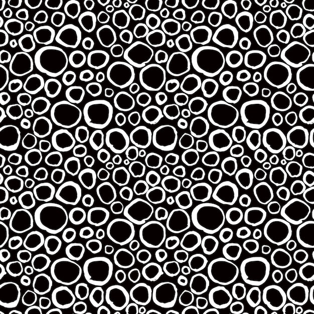 Cercle De Pinceau Vif Blanc Et Noir Motif Sans Couture