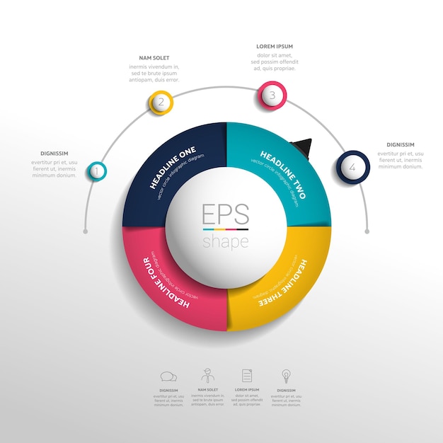 Cercle rond infographie Timeline concept Vector design