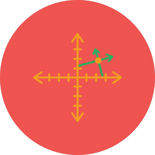 Vecteur un cercle rouge avec une flèche jaune pointant vers la gauche