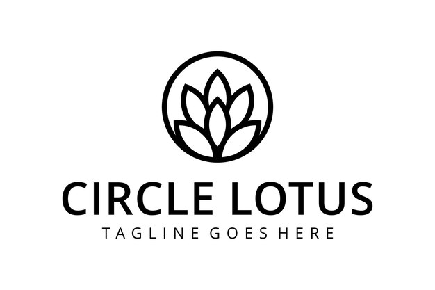 Cercle Simple Créatif Illustration De Conception De Logo De Fleur De Lotus Artistique