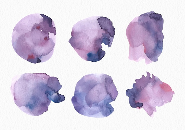 Vecteur cercle splash mixte collection aquarelle violet