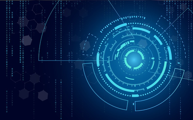 Cercle de la technologie bleue et ordinateur