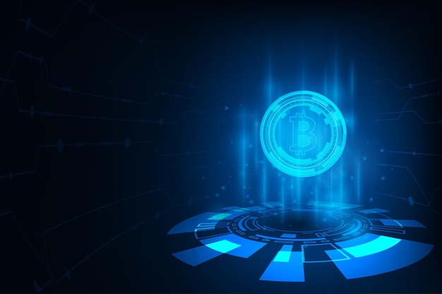 Cercle technologique futuriste concept de science-fiction concept financier de bourse de crypto-monnaie