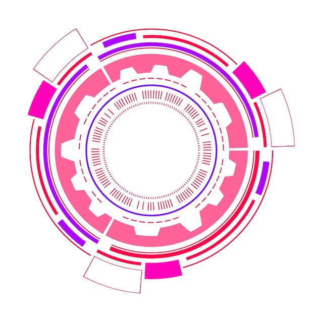 Cercle Technologique Multicolore Avec Différents éléments