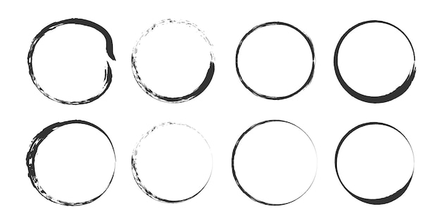 Un Cercle Tracé Par Un Pinceau. Cadre De Doodle Vectoriel Pour La Conception. Cercles Grunges.