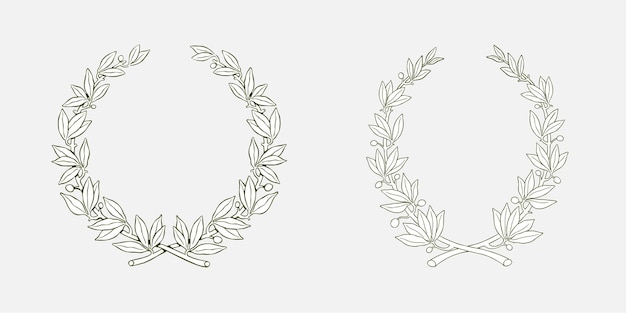 Vecteur cercle de vecteur et couronnes d'olives ovales célébration du 4 juillet dans le style de gravure