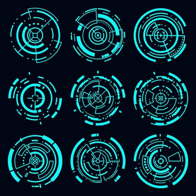 Cercle vectoriel cadre HUD technologie d'interface cyberpunk élément futuriste