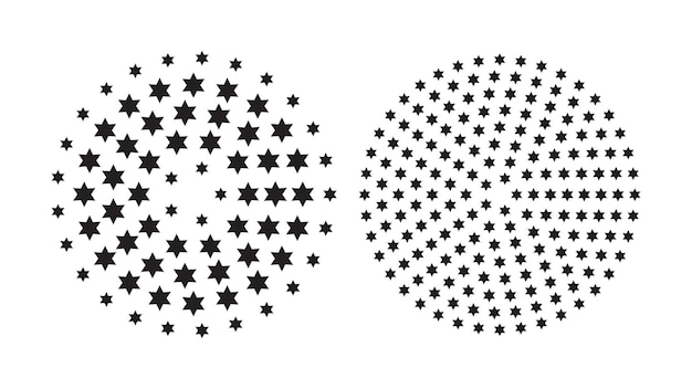 Cercles de demi-teintes d'étoiles Élément de conception pour logo abstrait
