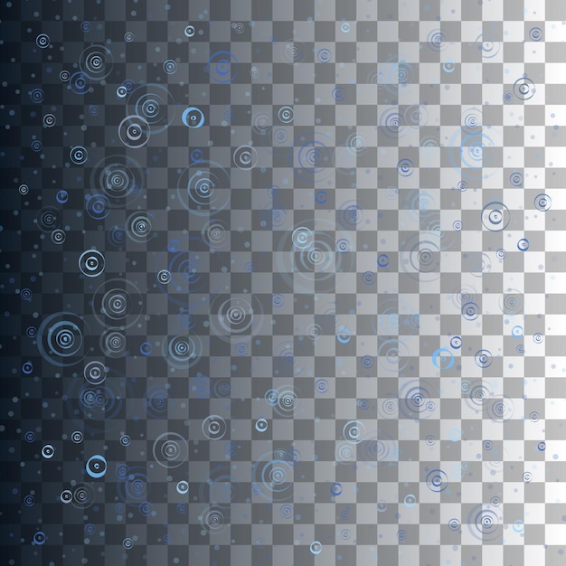 Cercles d'eau bleue. Gouttes de pluie. Illustration vectorielle isolée sur fond transparent.