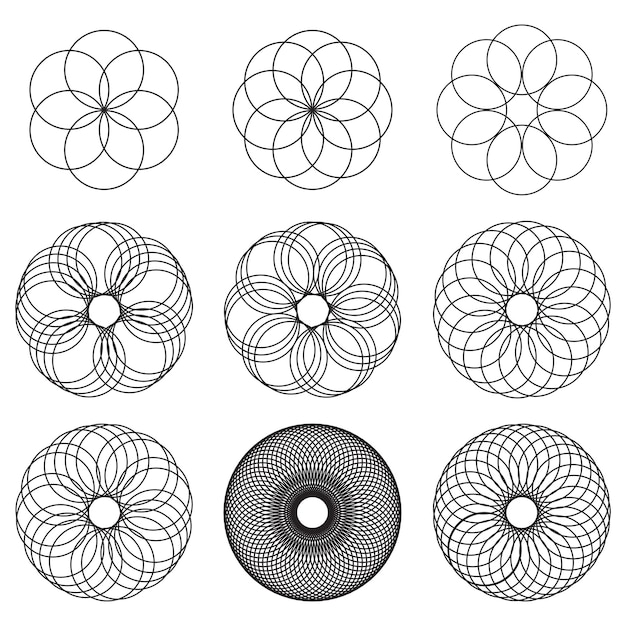 Cercles de motifs géométriques abstraits