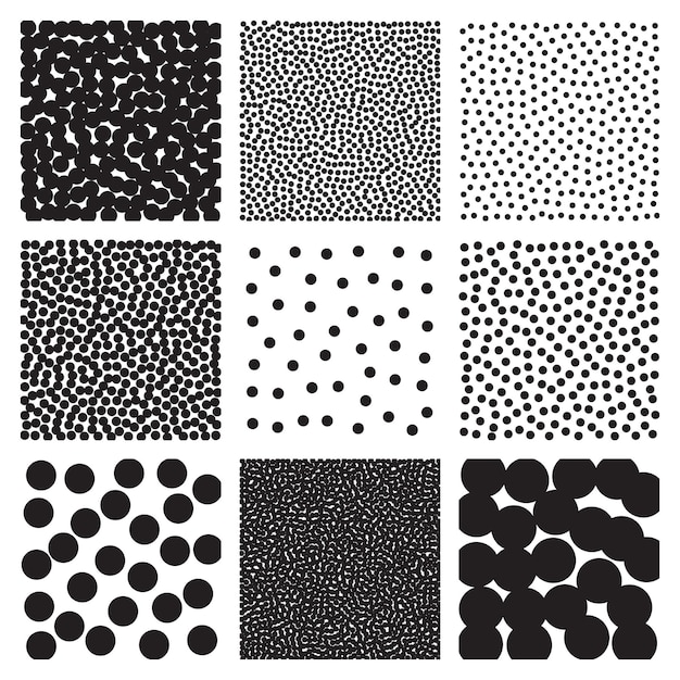 Des cercles, des motifs pointillés, des arrière-plans vectoriels, des fonds abstraits, des bannières grunge pointillées isolées.