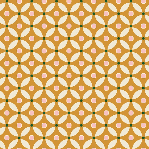 Cercles Rétro Abstrait Feuilles Motif Sans Soudure Vecteur Décoratif Géométrique Couleurs Mode