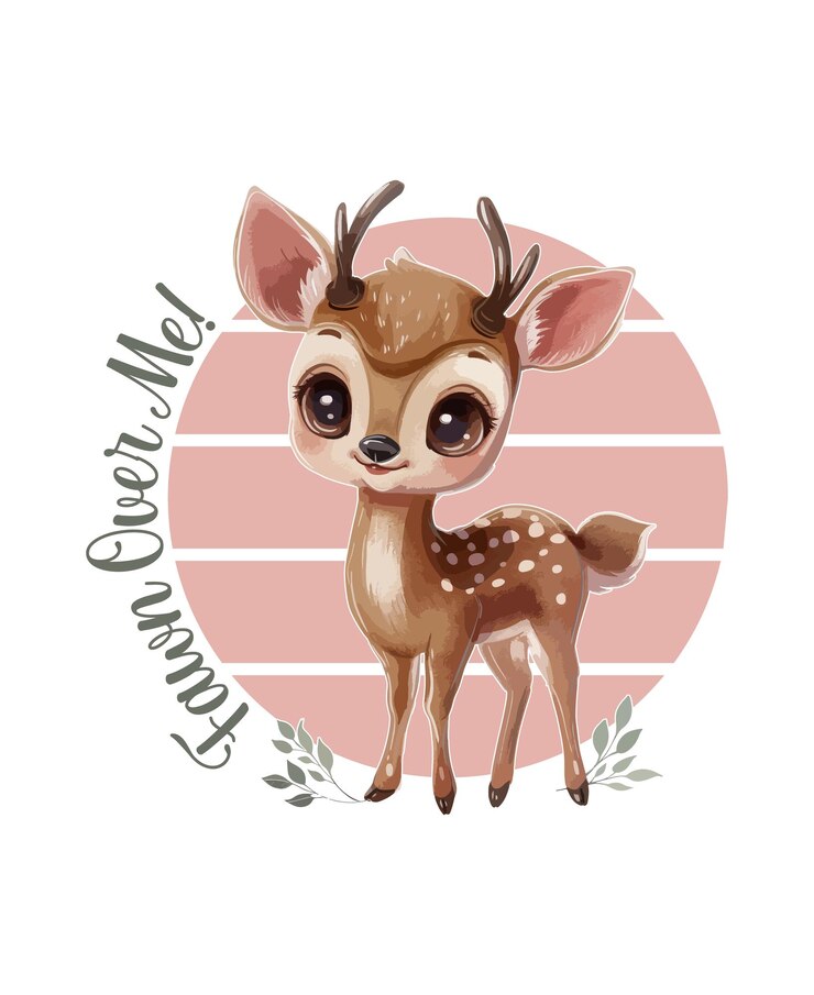 Vecteur un cerf avec un cœur qui dit un cerf dessus