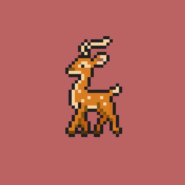 Vecteur un cerf avec du pixel art