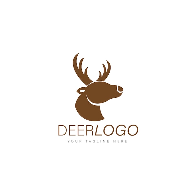 Cerf Logo Design Illustration Icône Symbole Graphique