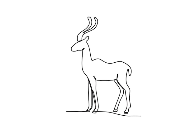 Vecteur un cerf longicorne dessin en ligne de la journée mondiale des animaux