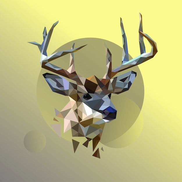 Vecteur cerf low poly