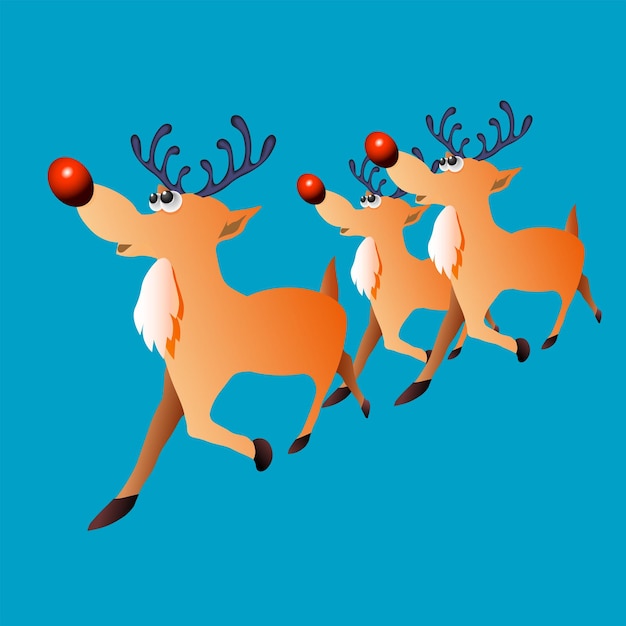 Cerf De Noël Au Nez Rouge