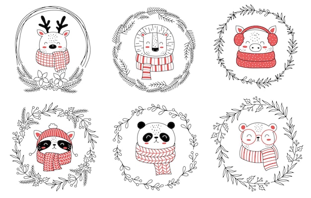 Cerf Ours Lion Raton Laveur Panda Vacances D'hiver Baby Shower Anniversaire Fête D'enfants