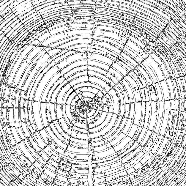 Les cernes des arbres ont vu couper l'arrière-plan du tronc d'arbre Illustration vectorielle