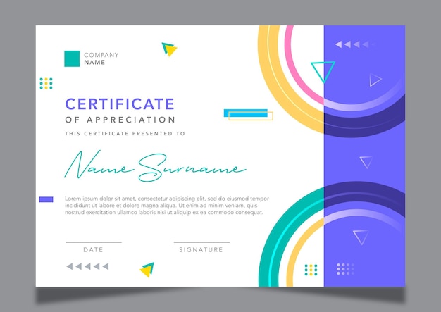 Certificat d'appréciation de concept abstrait minimal