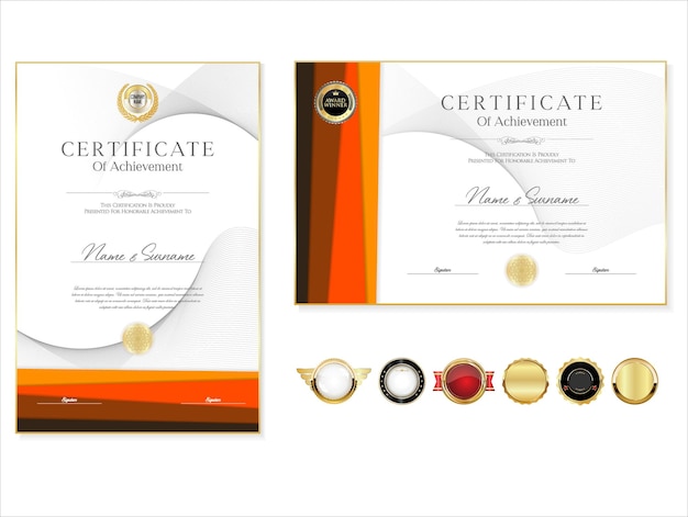 Certificat ou diplôme élégant design rétro vintage