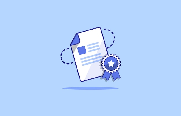 certificat documents prix vérifié icône illustration