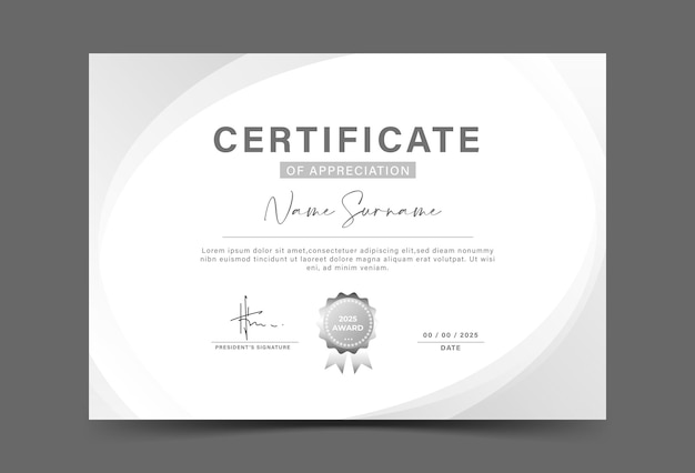 Le certificat gris doux obtient un effet géométrique transparent et doré.
