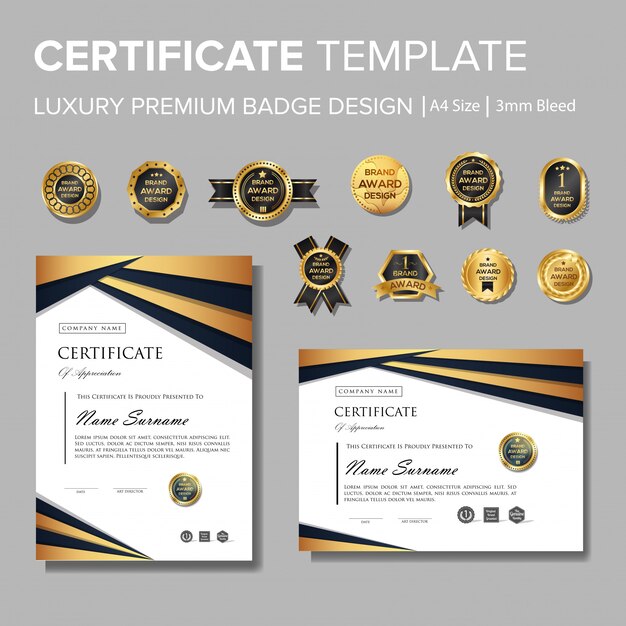 Certificat De Luxe Professionnel Avec Badge