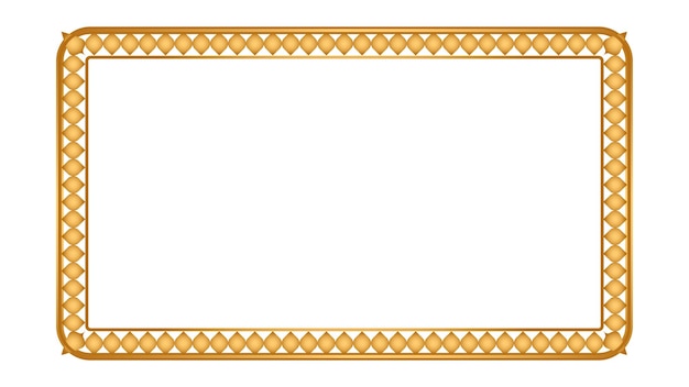 Certificat de rectangle doré rétro modèle de bordure cadre de ligne ornement d'invitation de mariage islamique