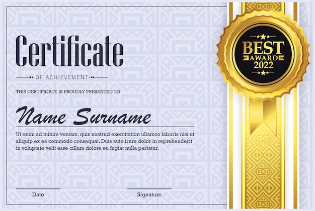 Certificat De Réussite Diplôme De Style Frontière