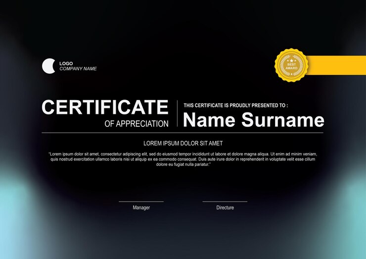 Vecteur certificat de réussite