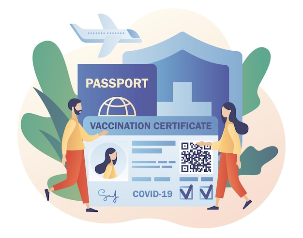 Certificat de vaccination. Voyagez pendant la pandémie de coronavirus. Passeport de vaccination. passeport santé