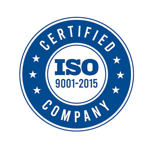 Vecteur certification iso 9001 2015 logo iso 90012015 certification iso 9000