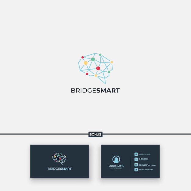 Cerveau de connexion et réseau simple de logo intelligent