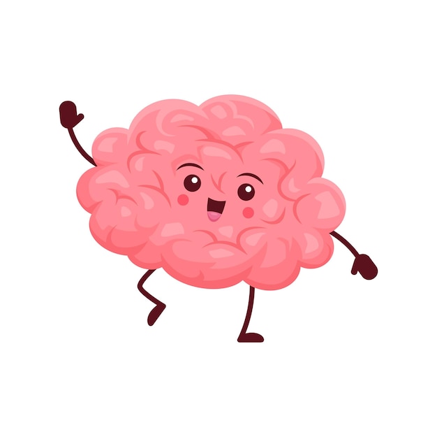 Vecteur cerveau de dessin animé organe du corps humain personnage drôle