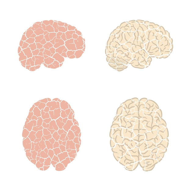 Cerveau fêlé silhouettes