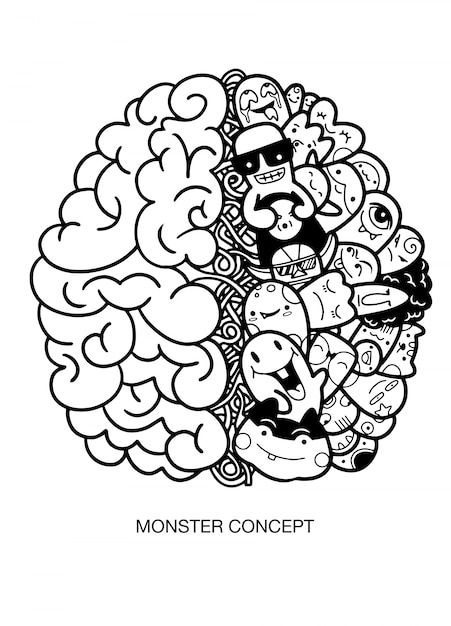 Vecteur cerveau humain créatif