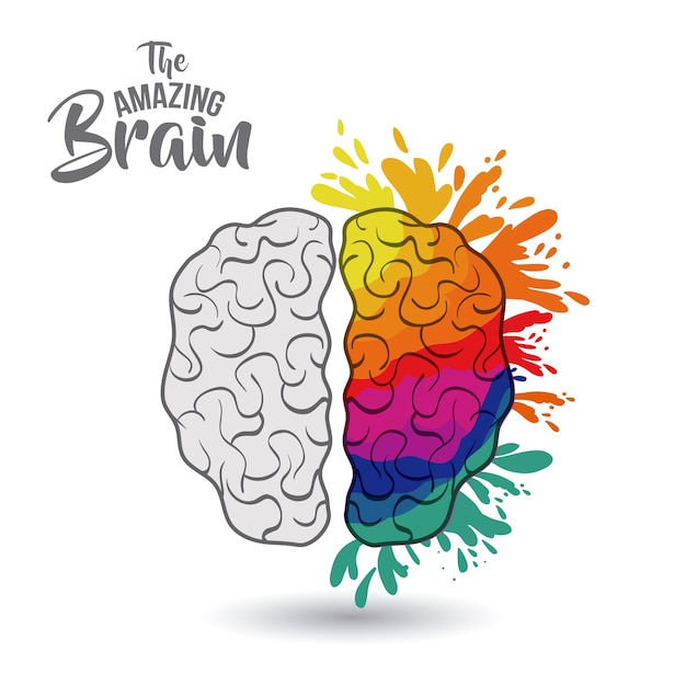le cerveau incroyable isolé vector illustration design