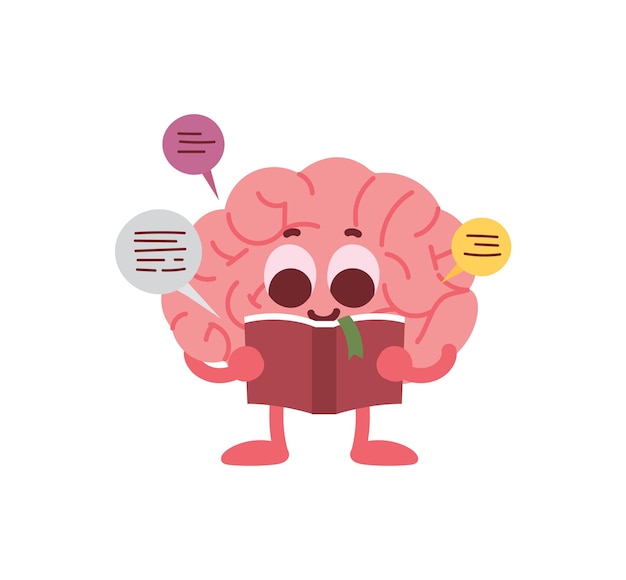 Vecteur cerveau de lecture