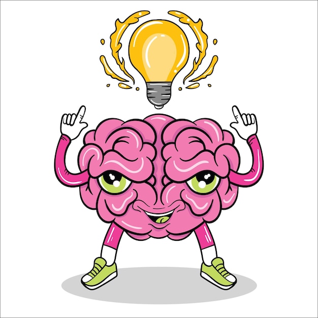 Cerveau pensant avec lampe