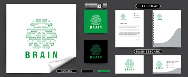 Cerveau Tech Logo Inspiration Logo Design Template Vector Illustration Isolé Sur Fond Blanc