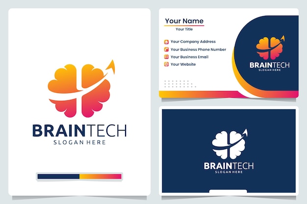 Cerveau, Technologie, Création De Logo Et Carte De Visite