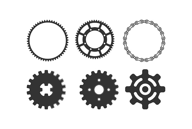 Chaîne Dentée De Vitesse Vintage Rétro Pour Illustration De Garage De Vélo De Moteur De Machine Industrielle